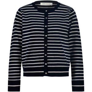 Sofie Schnoor, Truien, Dames, Zwart, S, Wol, Zachte Cardigan met Strepen