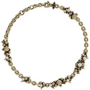 John Richmond, Accessoires, Dames, Bruin, ONE Size, Ketting met metalen en kristallen details
