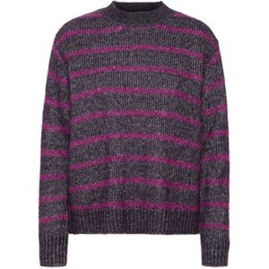 Kaffe, Truien, Dames, Paars, M, Gestreepte Pullover Trui Paars Violet