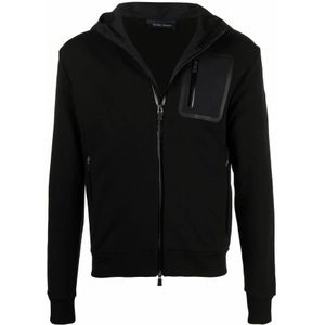 Herno, Sweatshirts & Hoodies, Heren, Zwart, S, Katoen, Hoodie met capuchon