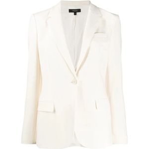 Theory, Jassen, Dames, Beige, M, Polyester, Crepe Staple Blazer
