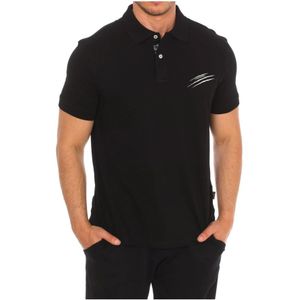 Plein Sport, Tops, Heren, Zwart, S, Katoen, Polo met korte mouwen en Claw Print