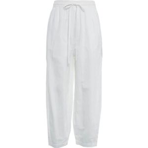 Thom Krom, Broeken, Dames, Wit, M, Linnen, Witte Linnen Broek Elegante Stijl