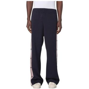 Golden Goose, Broeken, Heren, Blauw, L, Gebreide Broek met Zijknopen