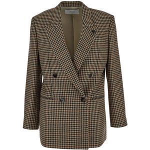 Lardini, Jassen, Dames, Beige, XS, Nylon, Double-Breasted Jas van Alpaca en Nylon