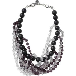 Emporio Armani, Accessoires, Dames, Grijs, ONE Size, Kristal Statement Ketting