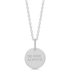 Frk. Lisberg, Accessoires, Dames, Grijs, S, Be Kind Always Zilveren Ketting Hanger