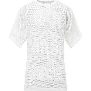 MM6 Maison Margiela, Tops, Heren, Wit, M, Katoen, Numeric Jacquard T-Shirt