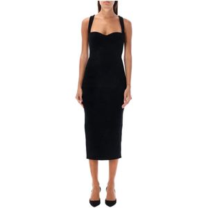 Philosophy di Lorenzo Serafini, Kleedjes, Dames, Zwart, S, Gebreide Midi Jurk