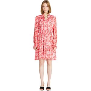 RUE de Femme, Kleedjes, Dames, Rood, L, Rode Jurk met Gerimpelde Mouwen