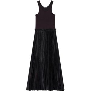 Balenciaga, Kleedjes, Dames, Zwart, S, Leer, Midi Kleedjes