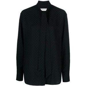 Golden Goose, Blouses & Shirts, Dames, Zwart, XS, Blouse met strikdetail
