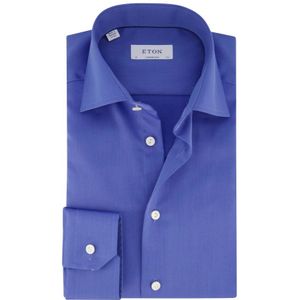 Eton, Overhemden, Heren, Blauw, L, Katoen, Blauw Zakelijk Overhemd