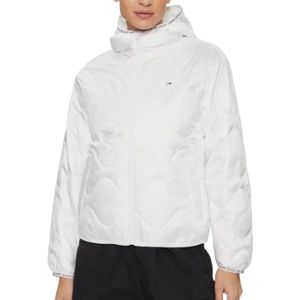 Tommy Hilfiger, Jassen, Dames, Wit, S, Witte Donsjas met Capuchon