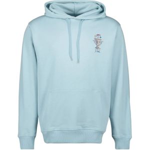 Drole de Monsieur, Sweatshirts & Hoodies, Heren, Blauw, S, Katoen, Lichtblauwe Vase Hoodie