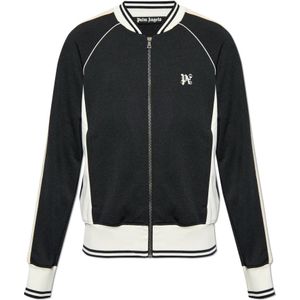 Palm Angels, Sweatshirts & Hoodies, Heren, Zwart, L, Polyester, Zip-up Hoodie