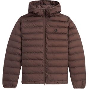 Fred Perry, Jassen, Heren, Bruin, XL, Leer, Hooded Insulated Jacket