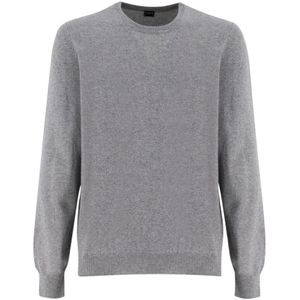 Fedeli, Truien, Heren, Grijs, XL, Wol, Elegante trui met ronde hals