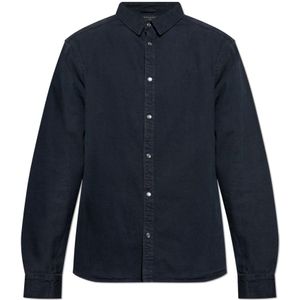 AllSaints, Overhemden, Heren, Blauw, M, Katoen, Gleason Shirt