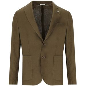 Manuel Ritz, Jassen, Heren, Bruin, XL, Linnen, Blazers