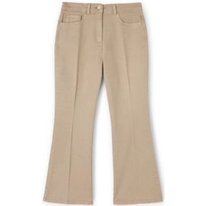 Motivi, Broeken, Dames, Beige, XL, Katoen, Kick-Flare Broek van Stretch Katoenkeper