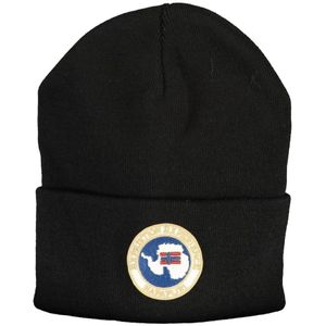 Napapijri, Accessoires, Heren, Zwart, ONE Size, Zwarte herenmuts met logo