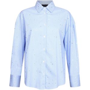Liu Jo, Blouses & Shirts, Dames, Blauw, S, Katoen, Katoenmix Stretchy Modieuze Broek