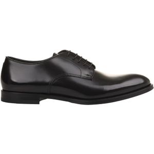 Doucal's, Schoenen, Heren, Zwart, 42 EU, Leer, Oxford Veterschoenen van leer