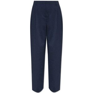 Maison Kitsuné, Broeken, Dames, Blauw, XS, Katoen, Gestreepte patroonbroek