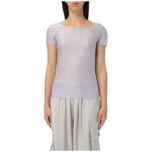 Emporio Armani, Tops, Dames, Paars, S, Grijze Jersey Top Stijlvol en Comfortabel