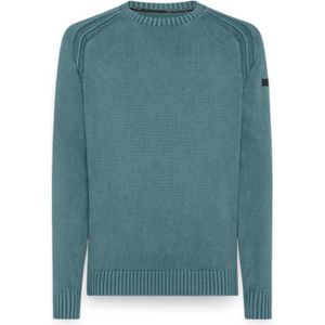 Rrd, Truien, Heren, Groen, M, Katoen, Blauwe Katoenen Gebreide Sweatshirt Hoodie