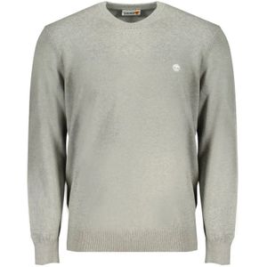 Timberland, Truien, Heren, Grijs, S, Katoen, Grijze Katoenen Logo Longsleeve Shirt