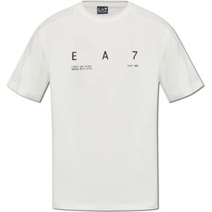 Emporio Armani Ea7, Tops, Heren, Beige, S, Polyester, T-shirt