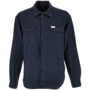 Fay, Overhemden, Heren, Blauw, M, Katoen, Shirt Jacket
