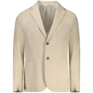 Guess, Jassen, Heren, Beige, L, Katoen, Beige Katoenen Klassieke Jas met Zakken