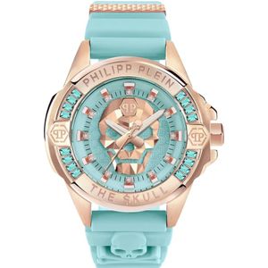 Philipp Plein, Accessoires, Dames, Blauw, ONE Size, Dameshorloge The $kull 41Mm Tiffany Blue