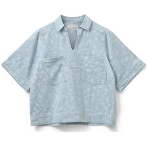 Sofie Schnoor, Blouses & Shirts, Dames, Blauw, M, Denim, Denim Blouse met Sterrenpatroon