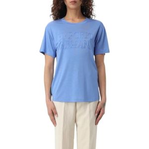 Emporio Armani, Tops, Dames, Blauw, S, Stijlvolle T-shirts en Polo`s Collectie
