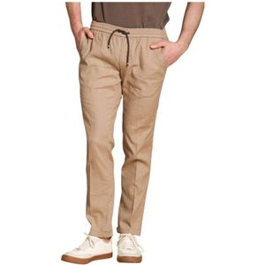 Mason's, Broeken, Heren, Beige, S, Katoen, Lichtgewicht Linnen en Katoenen Chino Broek