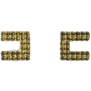 Elisabetta Franchi, Accessoires, Dames, Groen, ONE Size, Clip-On Oorbellen