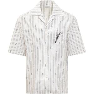 Salvatore Ferragamo, Overhemden, Heren, Wit, M, Katoen, Kortmouwoverhemd