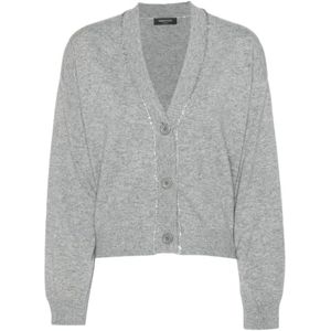 Fabiana Filippi, Truien, Dames, Grijs, M, Wol, Wollen trui met pailletten