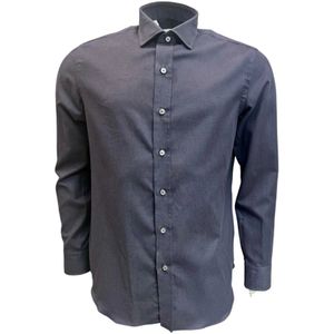 Salvatore Piccolo, Overhemden, Heren, Blauw, M, Katoen, Napolitaans Flanellen Geruit Overhemd