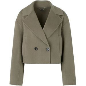 Marc Cain, Jassen, Dames, Groen, XL, Wol, Zachte wollen jas