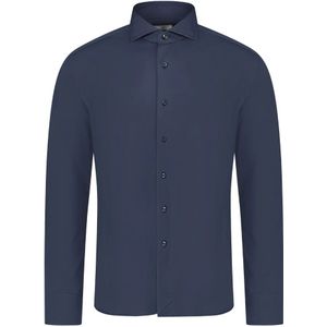 Xacus, Overhemden, Heren, Blauw, M, Donkerblauw Overhemd Lange Mouw
