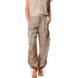 Mason's, Broeken, Dames, Grijs, XS, Katoen, Cargo Jogger Broek in Modale Katoen