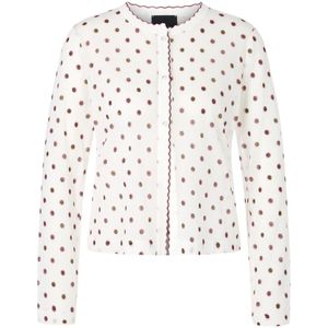 Marc Cain, Truien, Dames, Wit, M, Katoen, Polka Dot Vest Gebreid in Duitsland