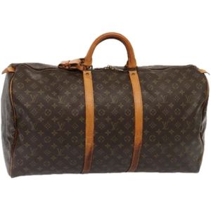 Louis Vuitton Vintage, Pre-owned, Dames, Bruin, ONE Size, Leer, Pre-owned Canvas travel-bags