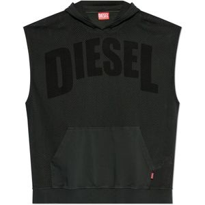 Diesel, Sweatshirts & Hoodies, Heren, Grijs, 2Xl, Katoen, Sweatshirt S-Boxt-Sl-Mesh