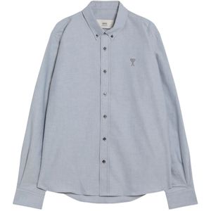 Ami Paris, Overhemden, Heren, Blauw, L, Katoen, Lange mouwen overhemd